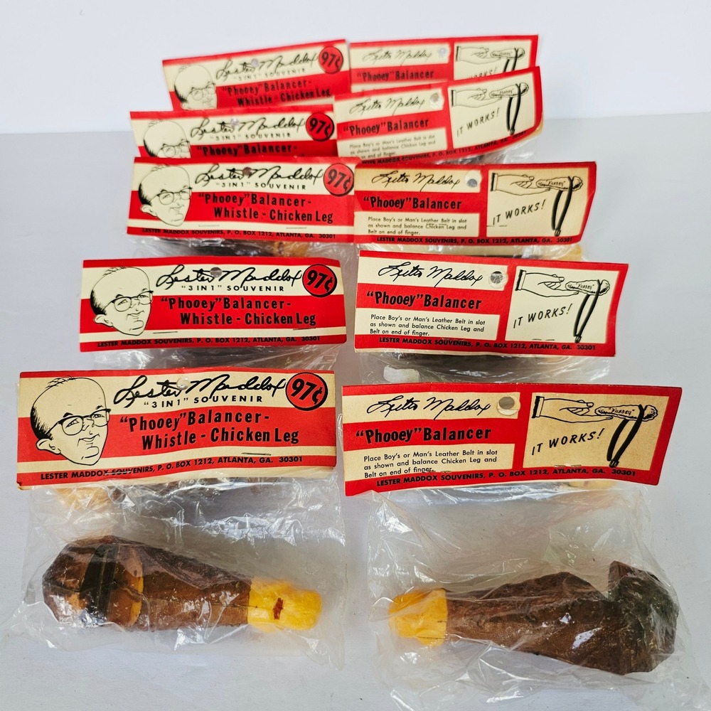 Vintage Lester Maddox Phooey Balancer Whistle Chicken Leg Lot of 10 Souvenir